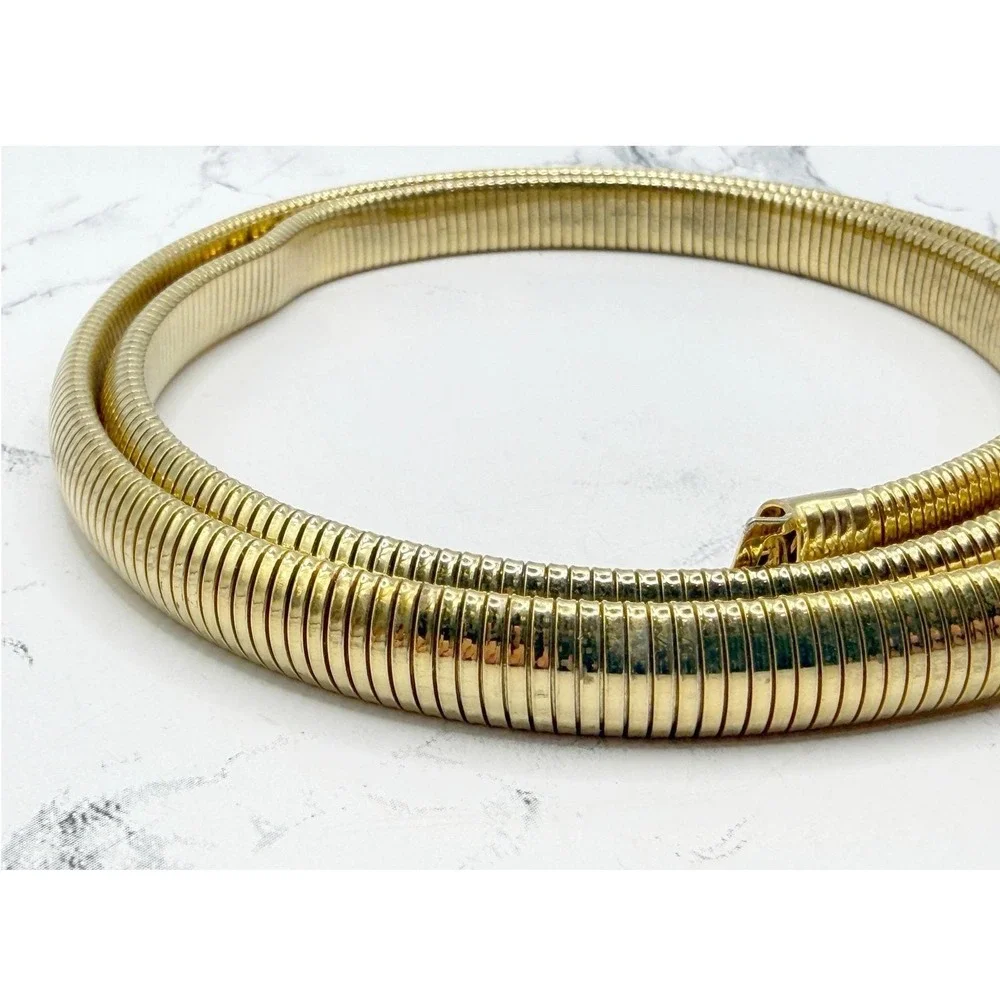 Gold‎ Mesh Belt Faux Pearl Rhinestone Buckle Statement Vintage Style